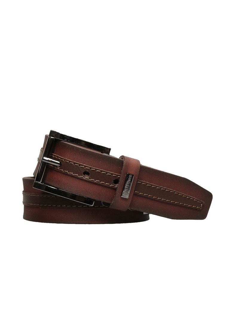 Cinturon Wood   Hombre Craftmen  100% cuero genuino  burdeo-0