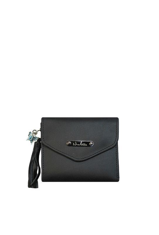 Billetera mujer 100% cuero genuino negro Ruby Nicoletta
