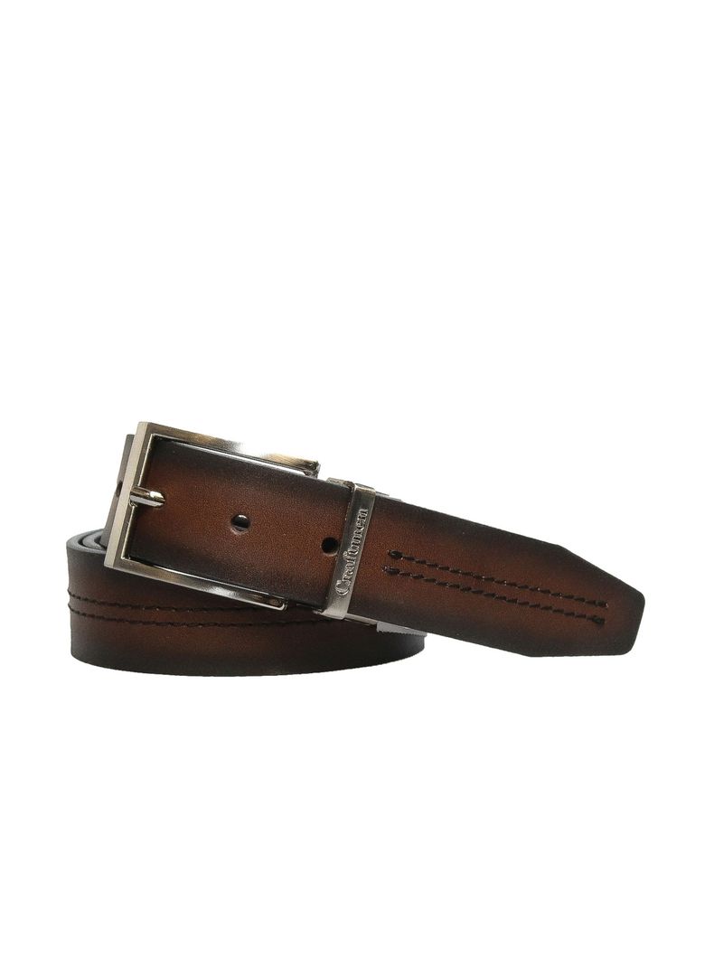 Cinturon  Lewis  Craftmen Reversible Cafe  100% cuero genuino -0