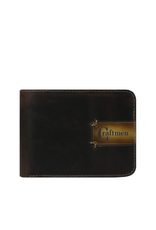 Billetera Hombre Craftmen 100% Cuero natural  Café  -0