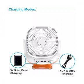 Ventilador Recargable Solar / Linterna / Radio / Bluetooh-4