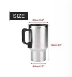 Vaso Acero Termico 480ml de Auto 12v Eléctrico-4