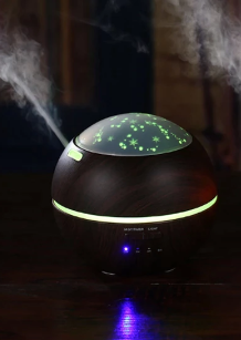 Humidificador de aire difusor de Aroma lámpara noche luz LED Marron-2