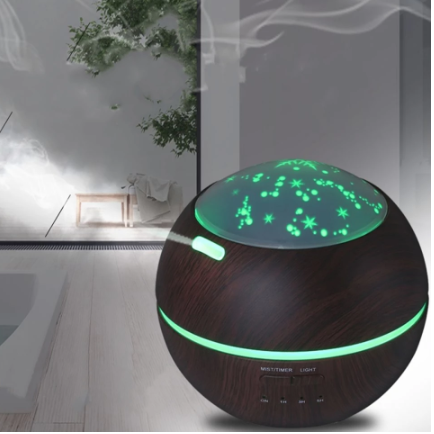 Humidificador de aire difusor de Aroma lámpara noche luz LED Marron-1