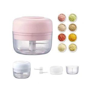 Picador De Ajo Verduras Electrico Recargable Rosado-1