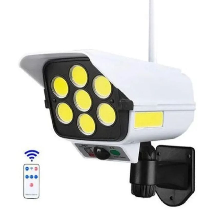 Lampara Foco Solar Camara Falsa Seguridad 77 Con Sensor Movimiento-0