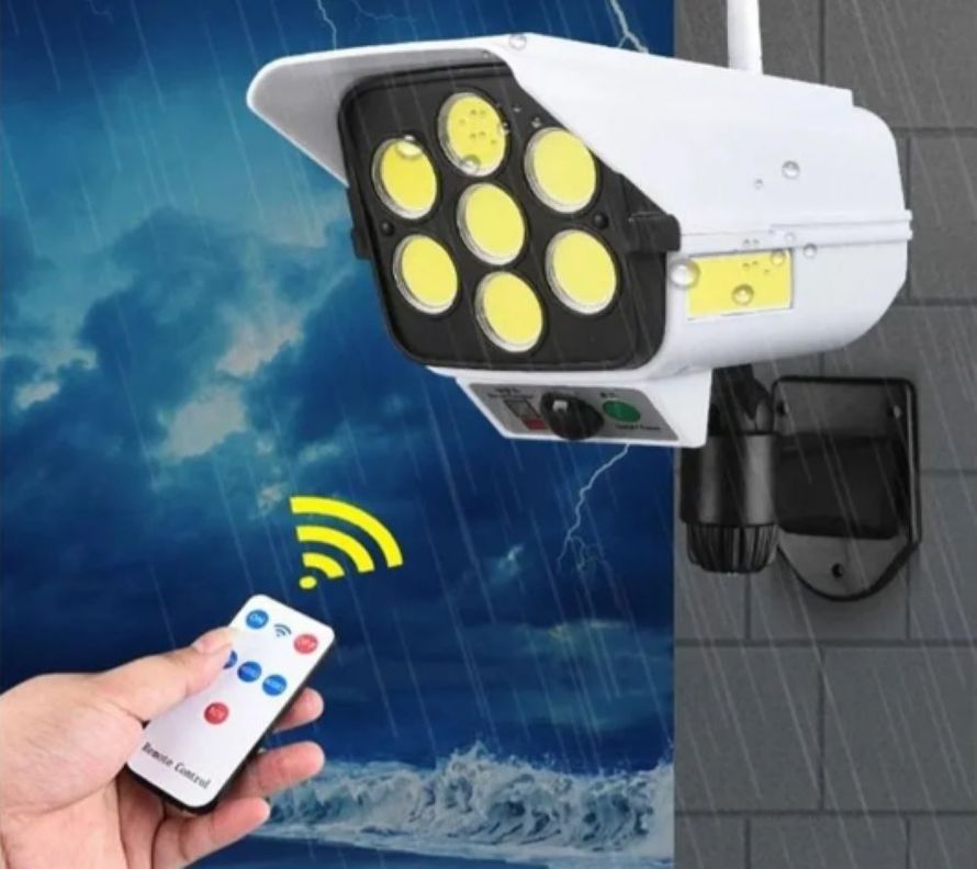 Lampara Foco Solar Camara Falsa Seguridad 77 Con Sensor Movimiento-3