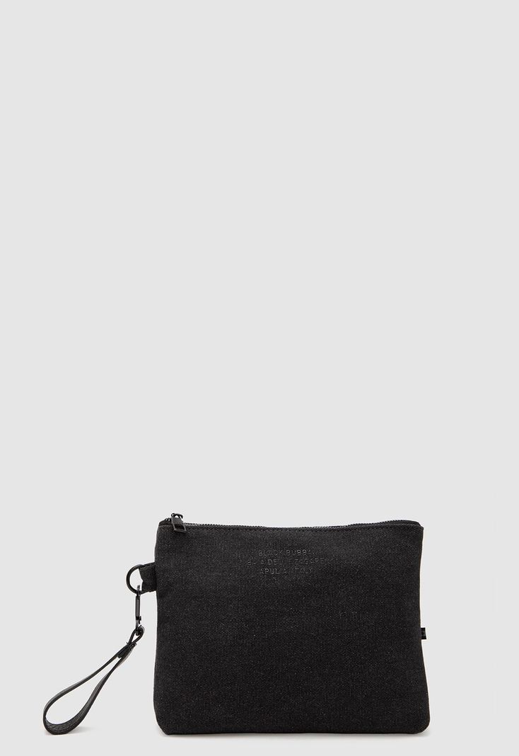 Cartera Clutch Canvas Grey Black Bubba Gris