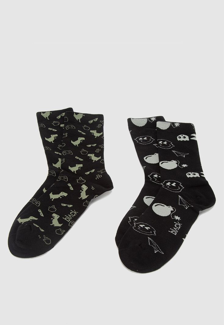 Pack 2 Calcetines Roots Black Bubba