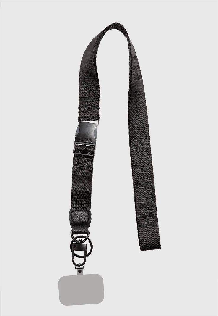 Lanyard Logo Black Black Bubba Negro