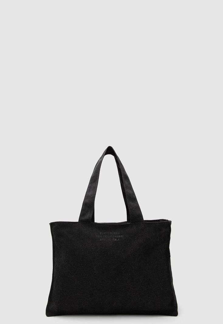 Cartera Tote Canvas Grey Black Bubba Gris