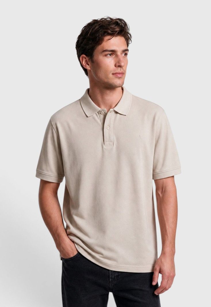 Polera Pique Algodón Beige Black Bubba