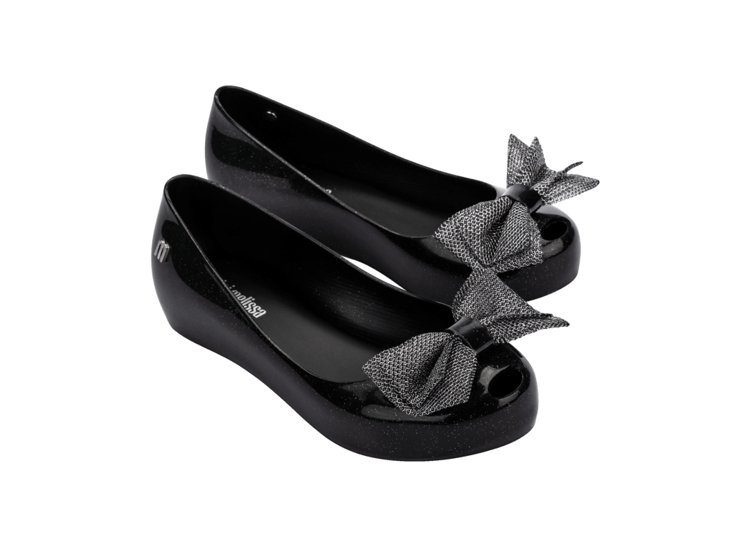 Ballerina Mini Melissa Ultragirl Sweet XII Inf Negro Glitter-0