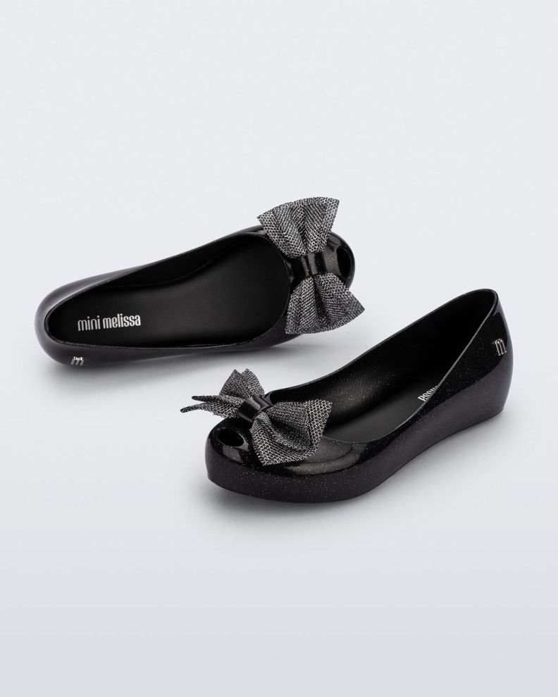 Ballerina Mini Melissa Ultragirl Sweet XII Inf Negro Glitter-2