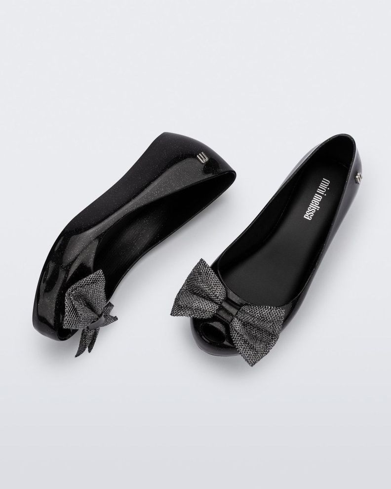 Ballerina Mini Melissa Ultragirl Sweet XII Inf Negro Glitter-3
