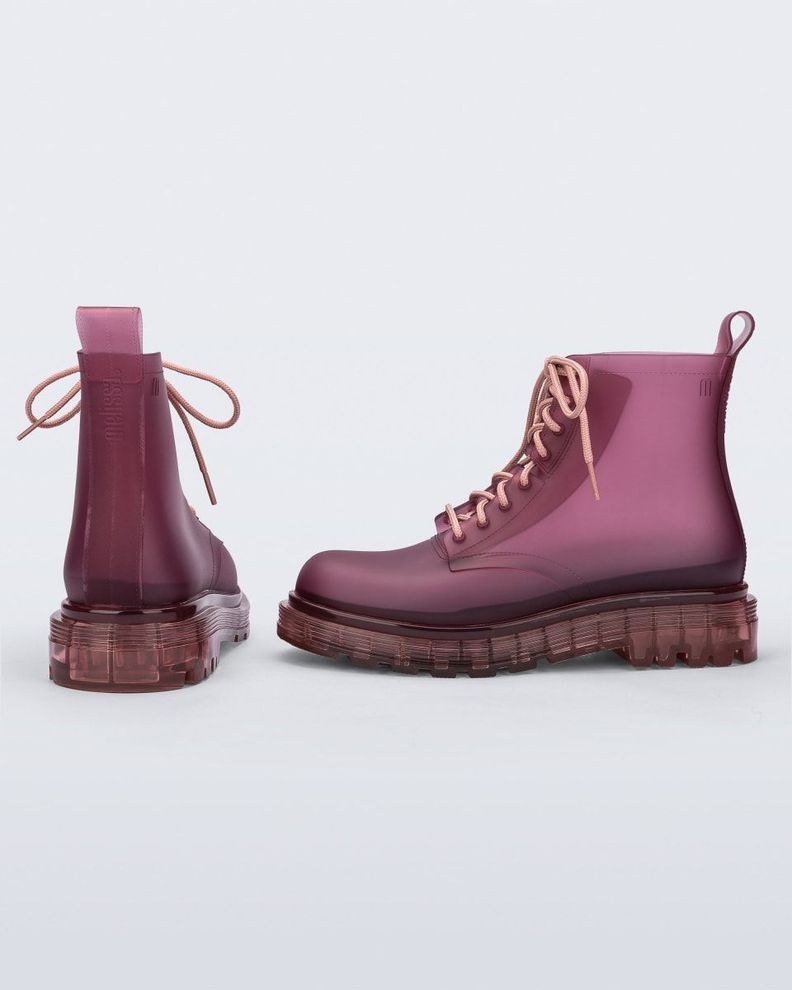 Botin Melissa Coturno Rosa/Rojo Transparente-2