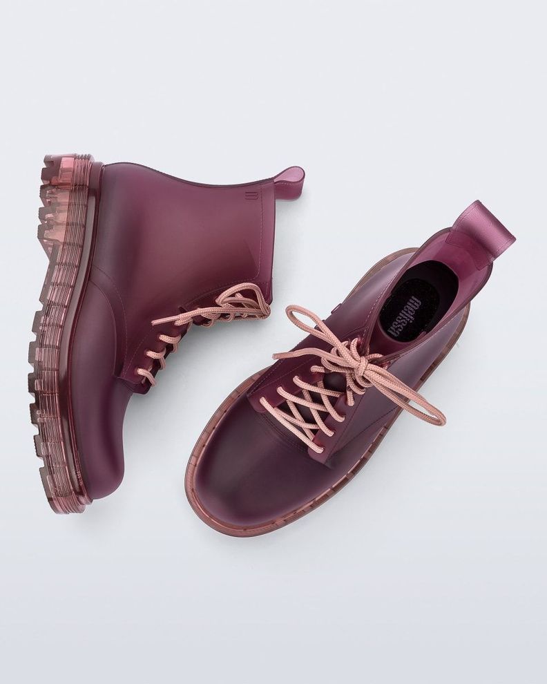 Botin Melissa Coturno Rosa/Rojo Transparente-3