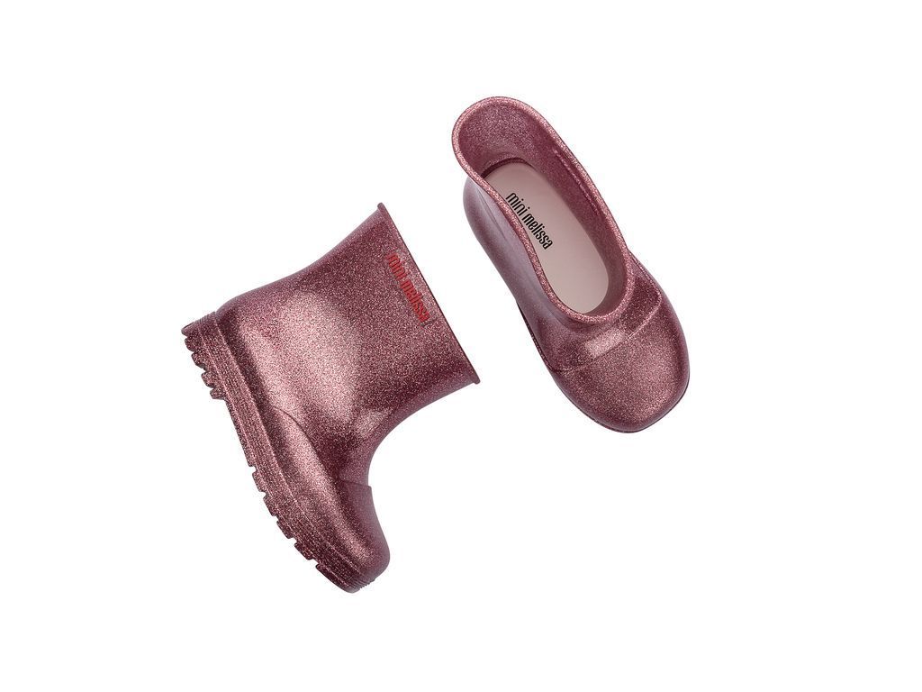Botas de agua Bebé Welly Rosa Glitter Mini Melissa-4