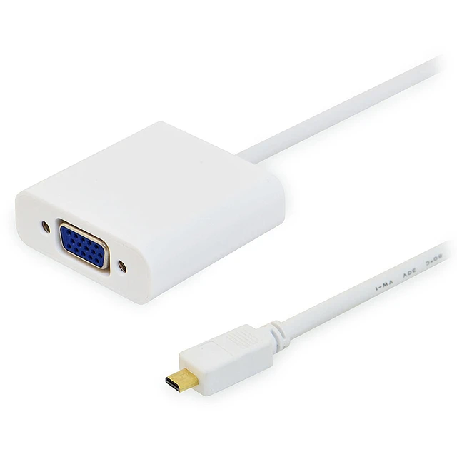 Conversor de video micro HDMI a Vga + Audio 3.5mm blanco-2