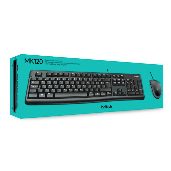 Kit de Teclado y Mouse alámbrico Logitech MK120-2