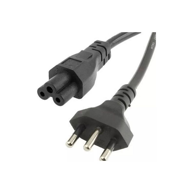 Cable Electro lite de poder tipo trébol 1.8 Metros negro-1