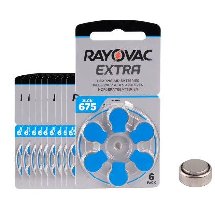 Pack 6 Pila Boton Audifono 675 Rayovac Extra Advanced 6 Uni-0