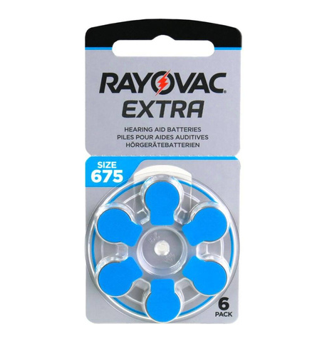 Pack 6 Pila Boton Audifono 675 Rayovac Extra Advanced 6 Uni-1