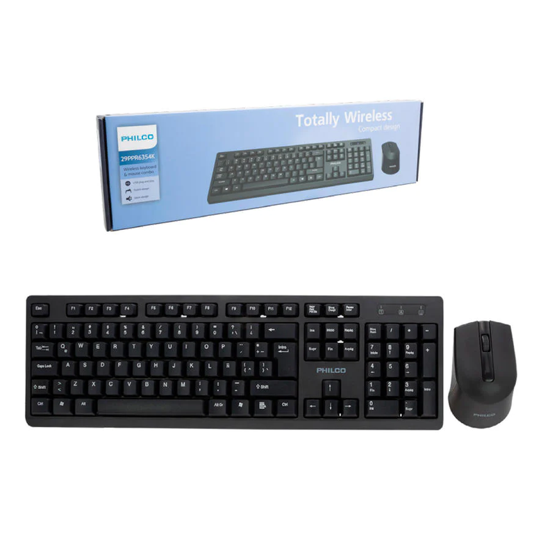 Kit Teclado y Mouse inalámbrico Philco 6354K-0