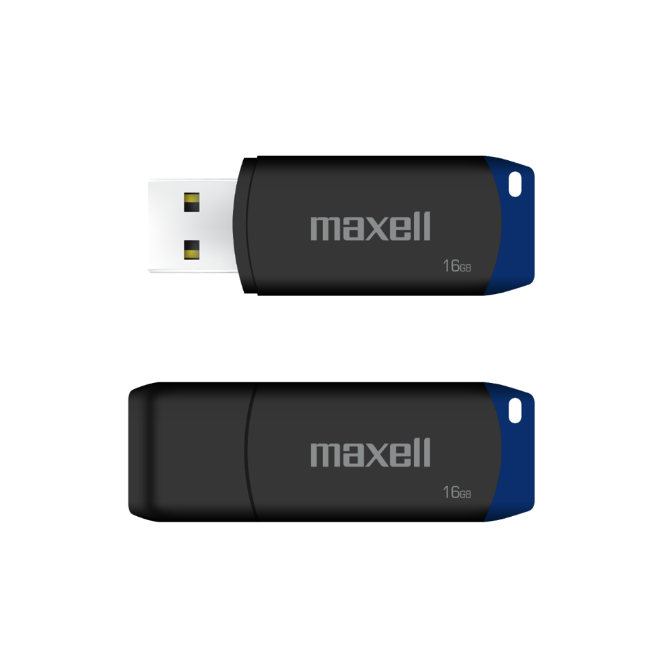 Pendrive Maxell USB 2.0 16gb negro azul-0