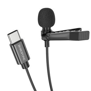 Microfono Borofone BFK11 de solapa Tipo-C negro-1