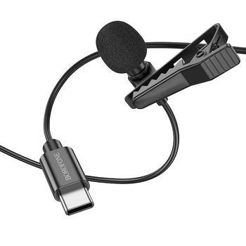 Microfono Borofone BFK11 de solapa Tipo-C negro-2