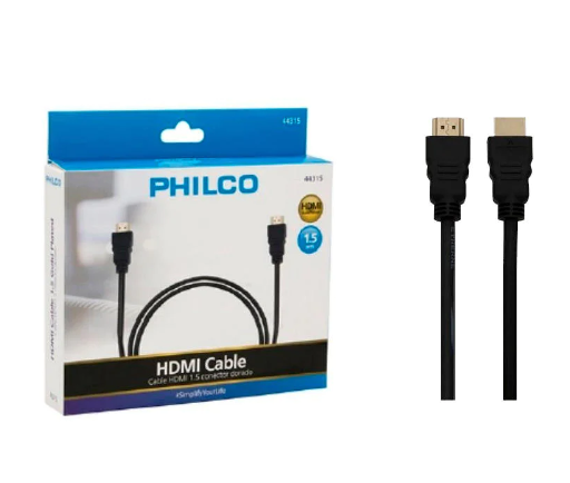 Cable Philco HDMI a HDMI 1.5M negro conector dorado -1