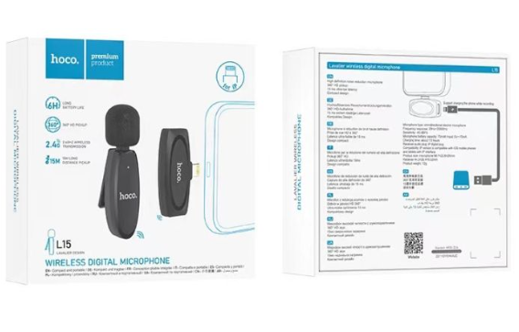 Microfono Hoco L15 lavalier inalambrico lightning-3