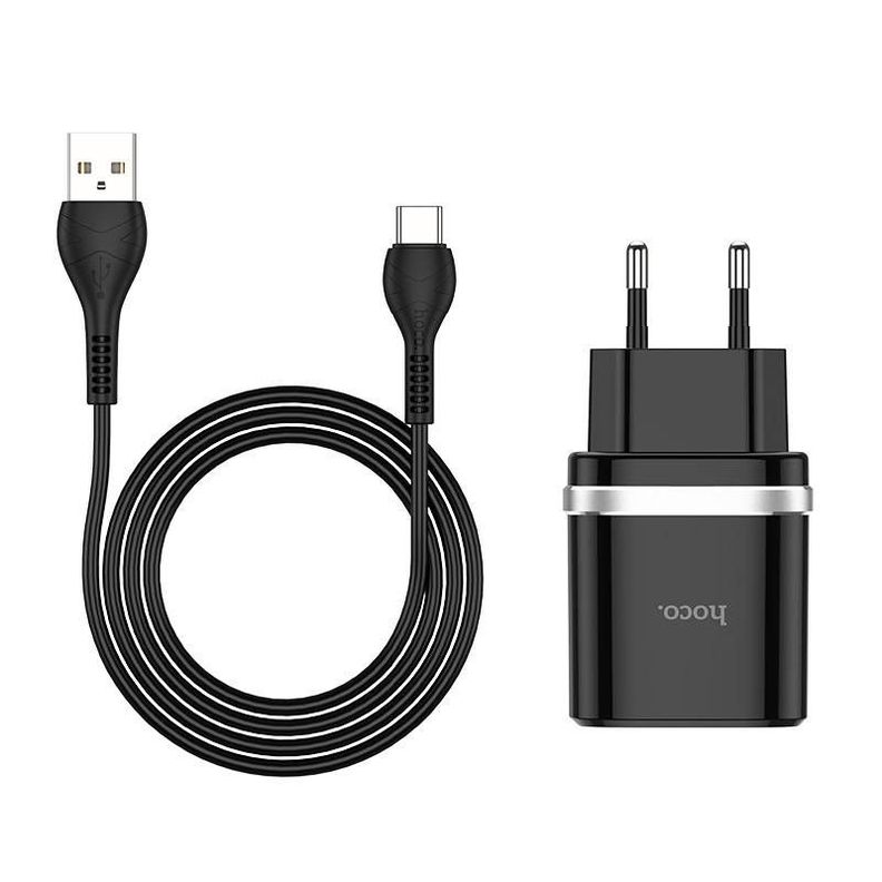 Cargador Hoco C12q Tipo C 3.0 Negro-0