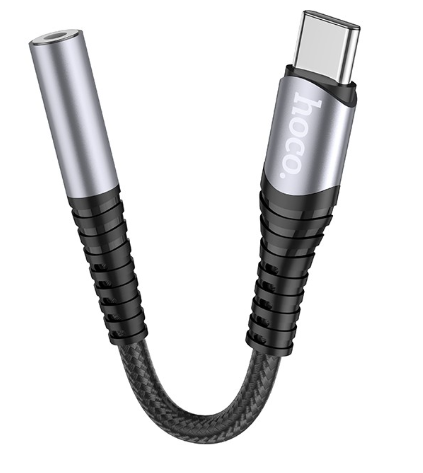 Adaptador Hoco de audio tipo c a auxiliar 3.5 LS33 negro-2