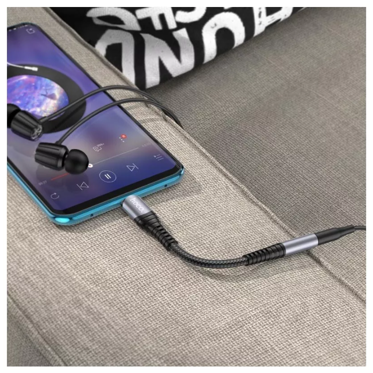 Adaptador Hoco de audio tipo c a auxiliar 3.5 LS33 negro-3