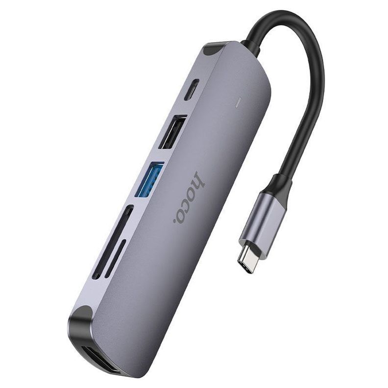Hub Hoco HB28 USB-C to HDTV+USB3.0 +USB2.0+SD-0