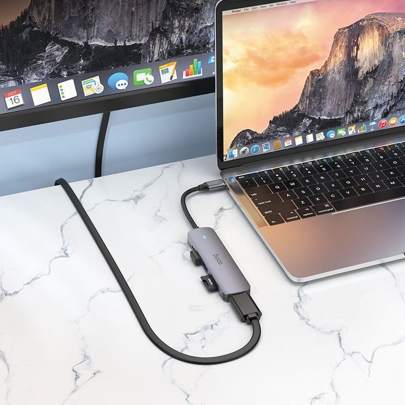 Hub Hoco HB28 USB-C to HDTV+USB3.0 +USB2.0+SD-1