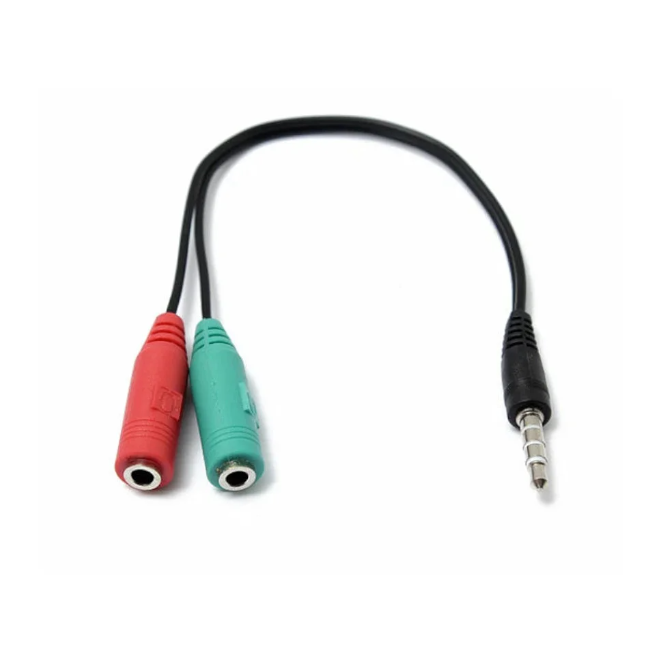 Cable De Audio 3.5mm Macho A Micrófono Y Audifono Hembra-2