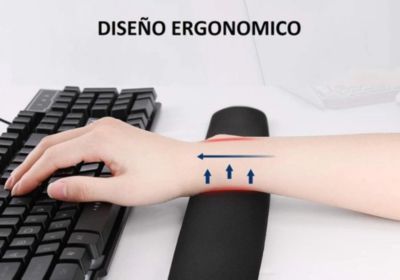 Mouse pad Ultra Technology apoya muñeca diseño ergonómico negro-1