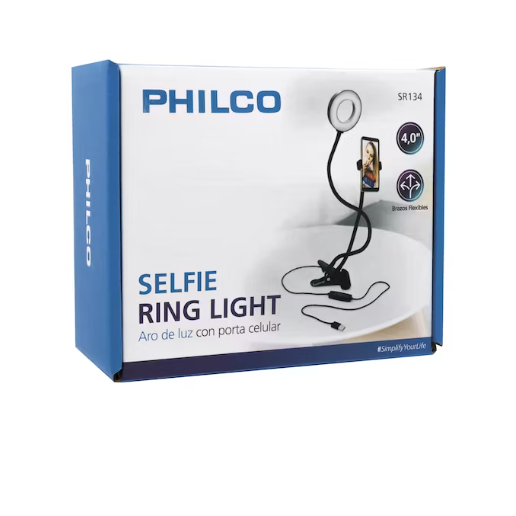 Aro de luz Philco selfie con soporte de celular-6