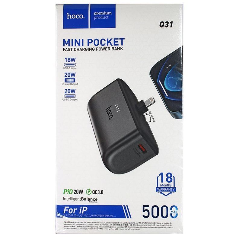 Power bank Hoco Mini Q31 20W 5000mAh lithing negro-4