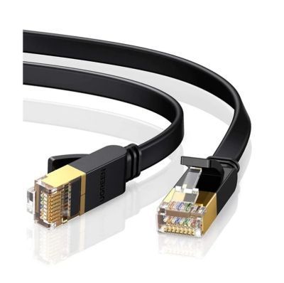 Cable de Red HP CAT7 cable plano Support 10Gbpsspeed negro-1