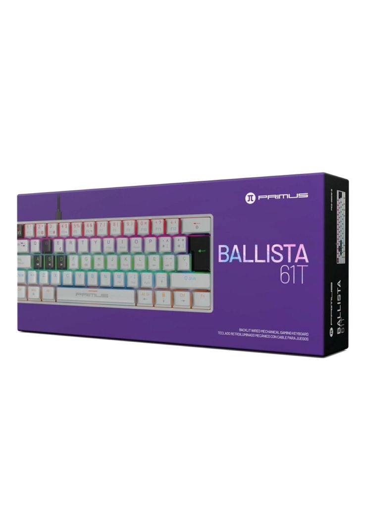 Teclado Primus BALLISTA61T Wired Retroiluminado USB-C Blanco-0
