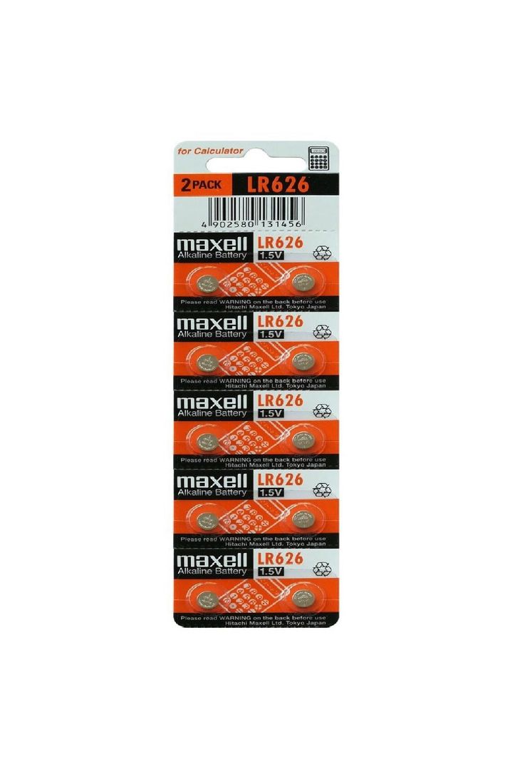 Pilas Lr41 Maxell 1.5v Tira 10 Unidades Negro