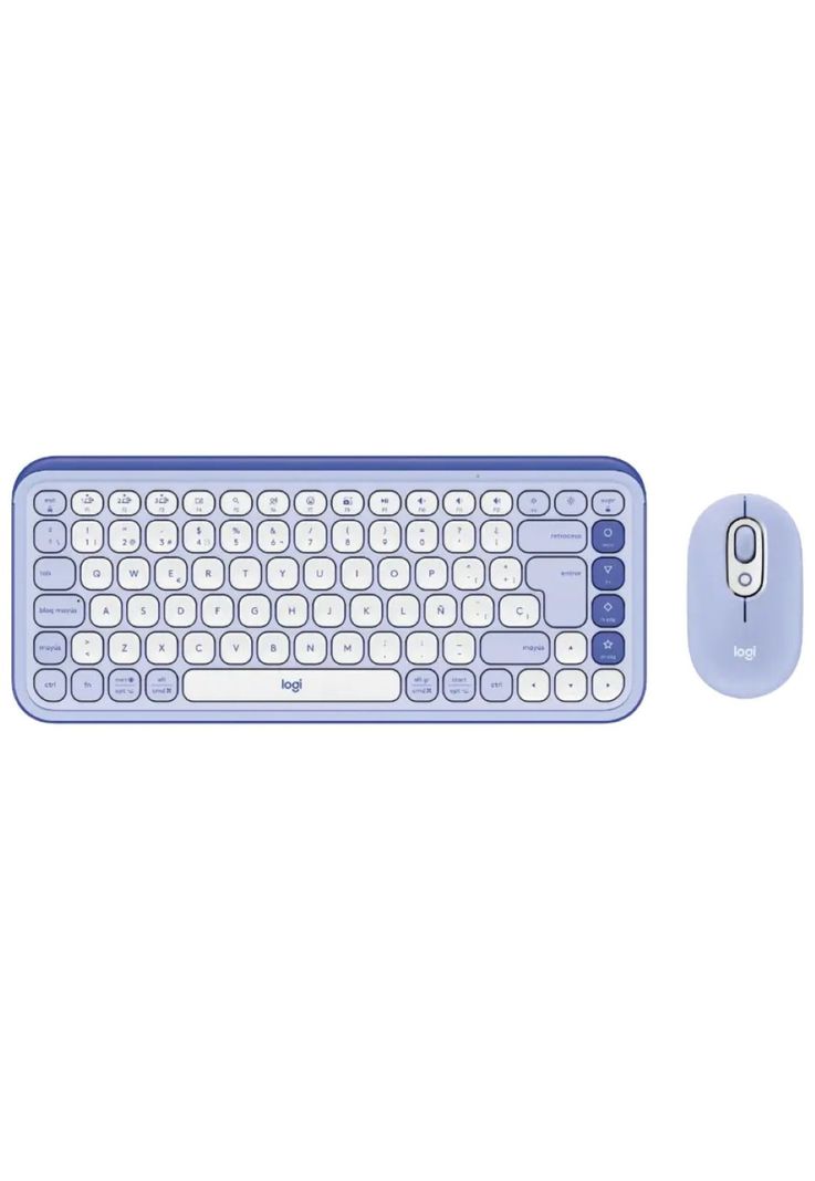 Kit Logitech Pop Icon Teclado + Mouse Inalámbrico BT Lila-0