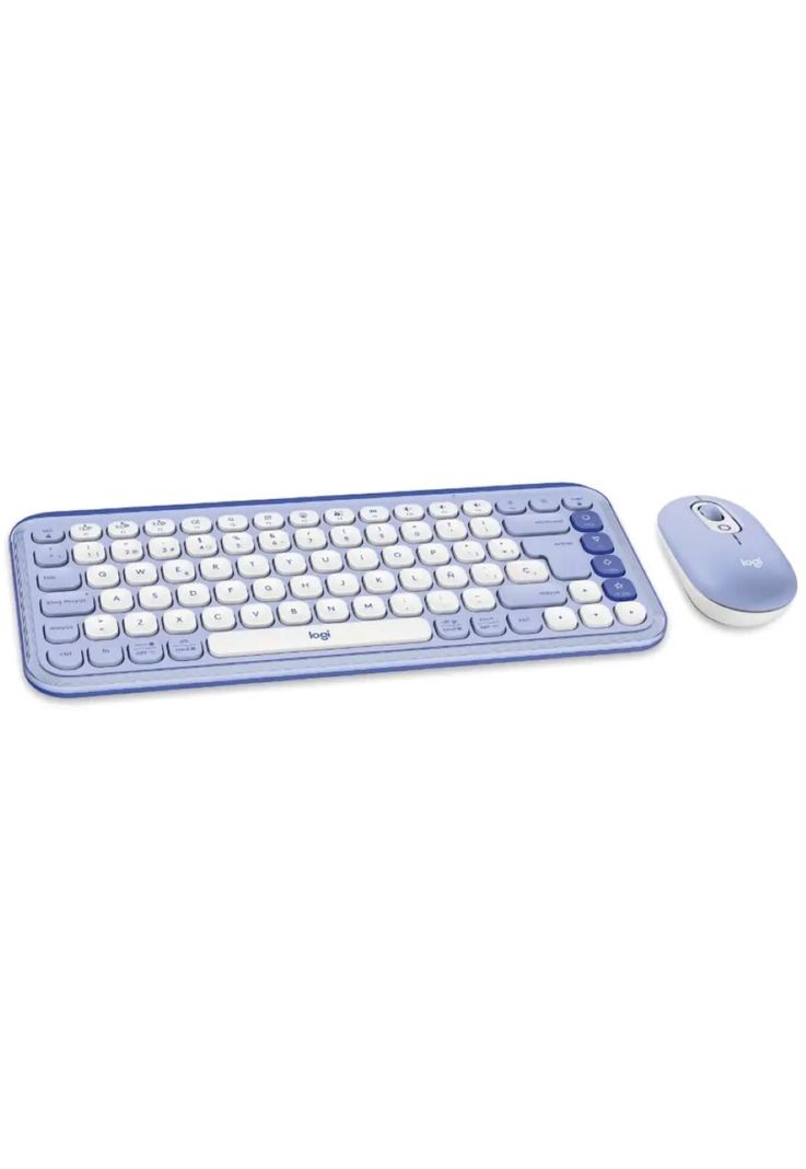 Kit Logitech Pop Icon Teclado + Mouse Inalámbrico BT Lila-1