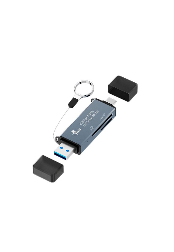 Lector de Tarjetas OTG Xtech USB-C USB 3.0 2 en 1-0