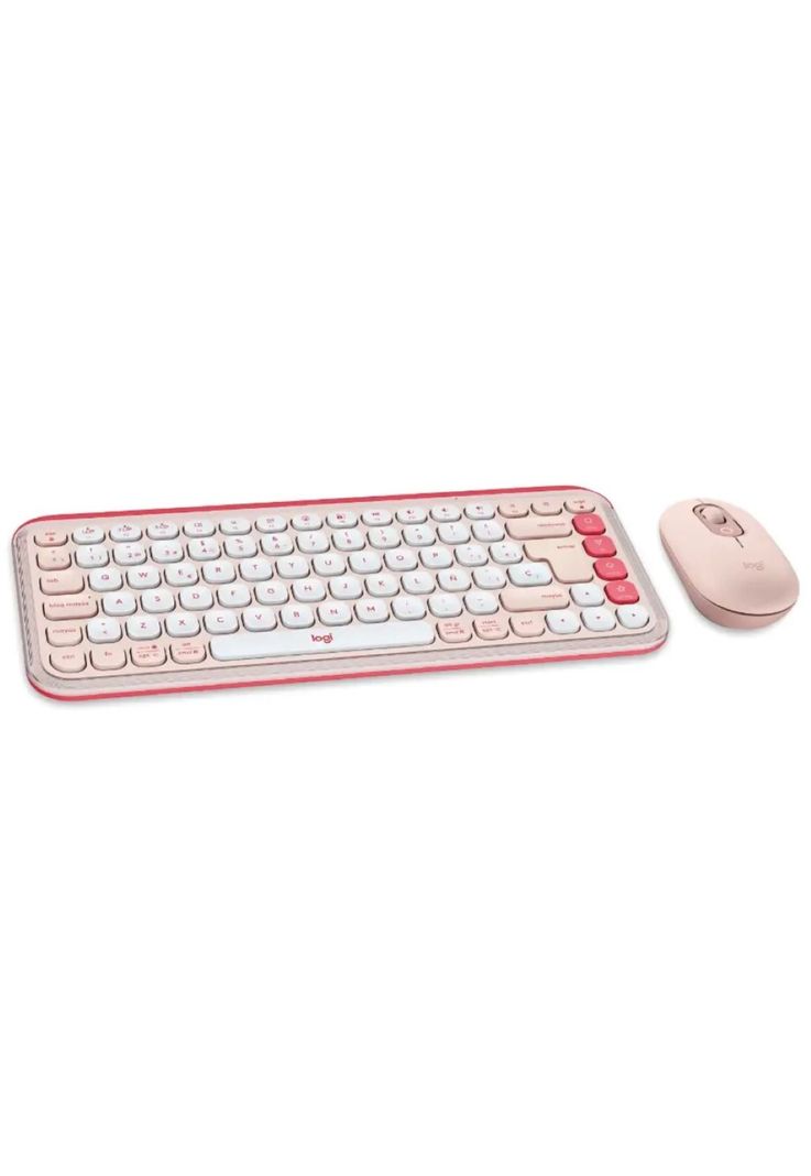 Kit Logitech Pop Icon Teclado + Mouse Inalámbrico BT Rosa-1