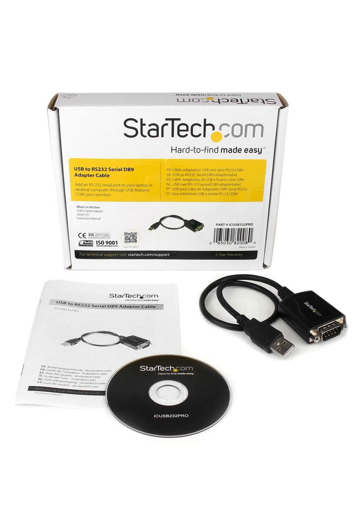 Cable Startech 0,3m USB a Puerto Serial RS232 DB9-3